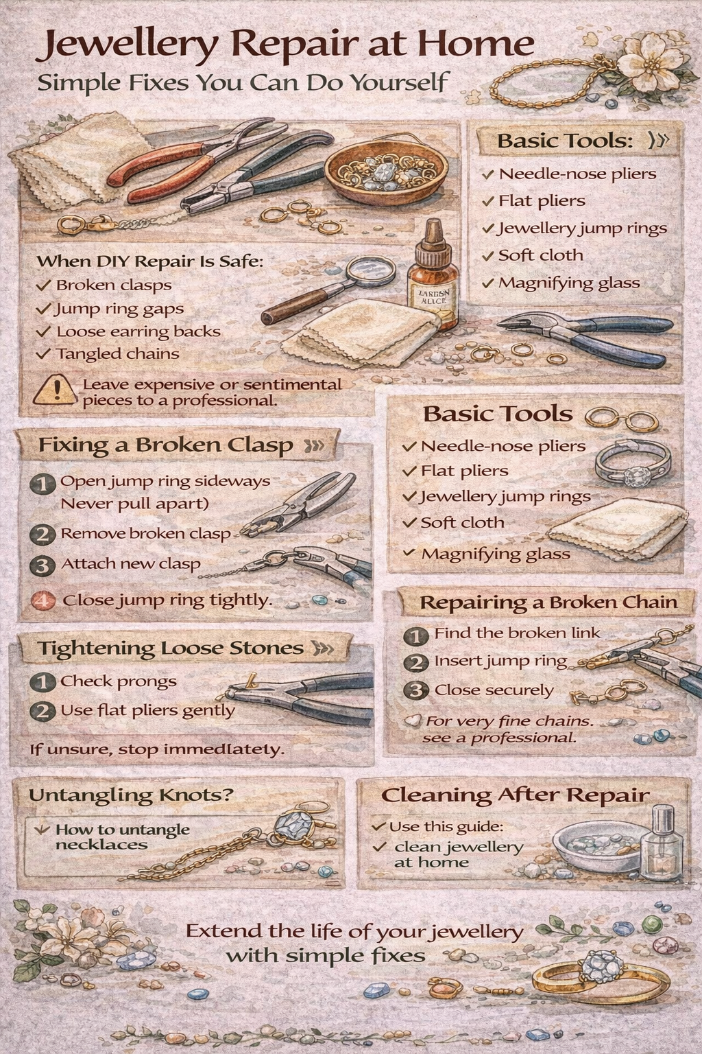 Jewellery Repair at Home: Simple Fixes You Can Do Yourself