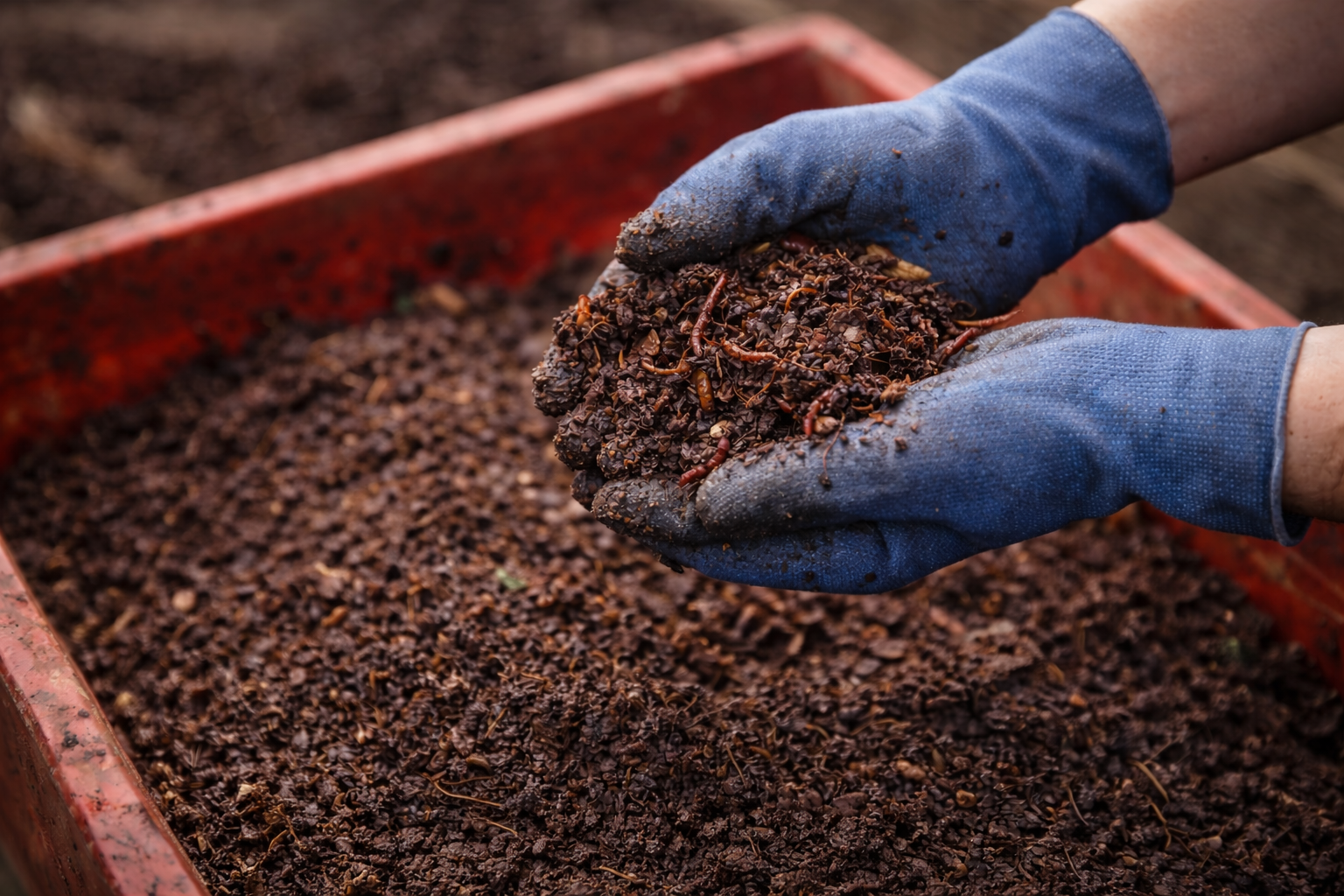 Hand sorting worms from finished worm castings